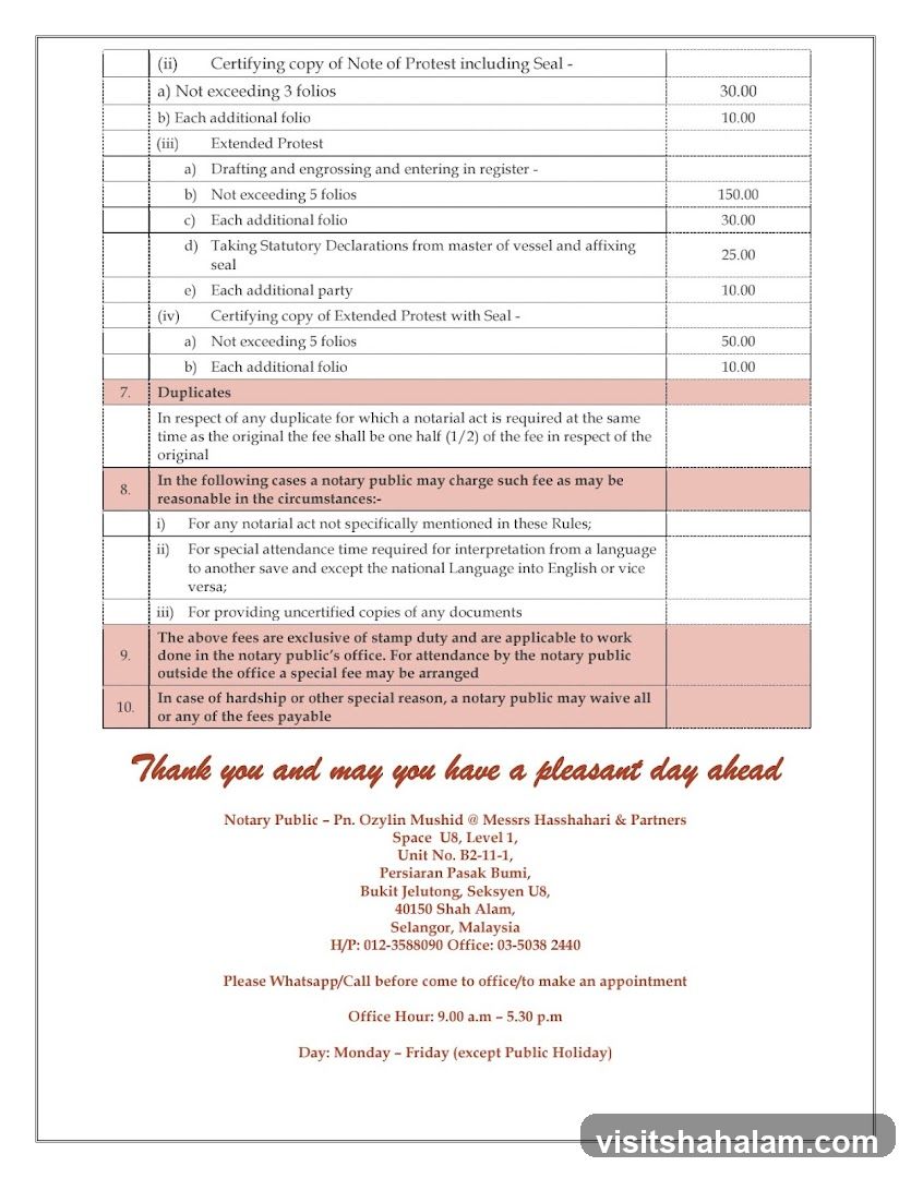 Notary Public Fees