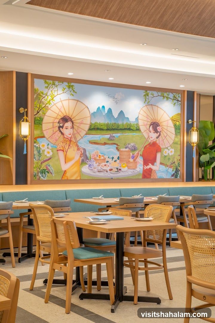Restaurant Interior with Mural