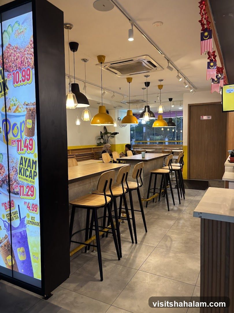 Restaurant Interior with Menu Display