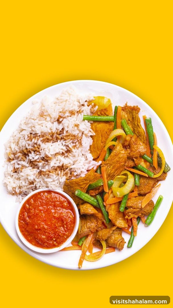 Plate of Rice with Meat and Vegetables