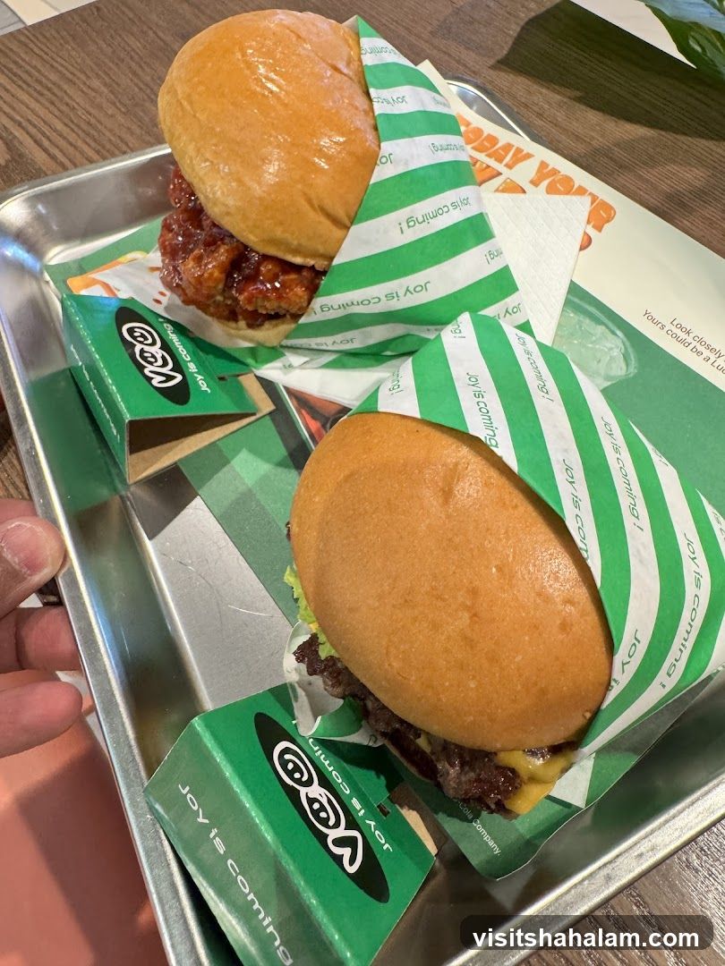 Two Burgers on a Tray