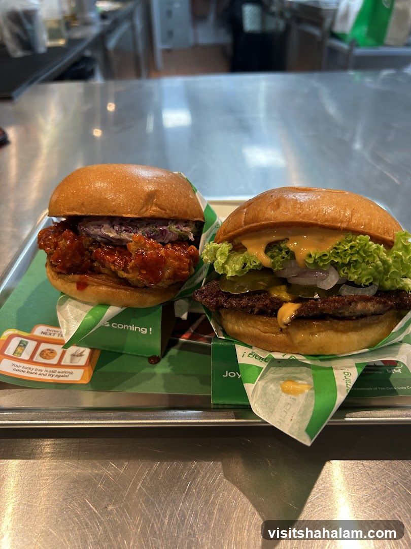 Two Burgers on a Tray