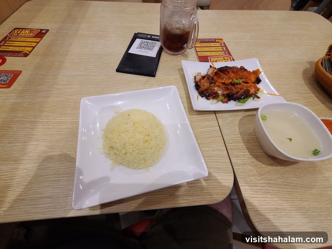 Table with food and drink