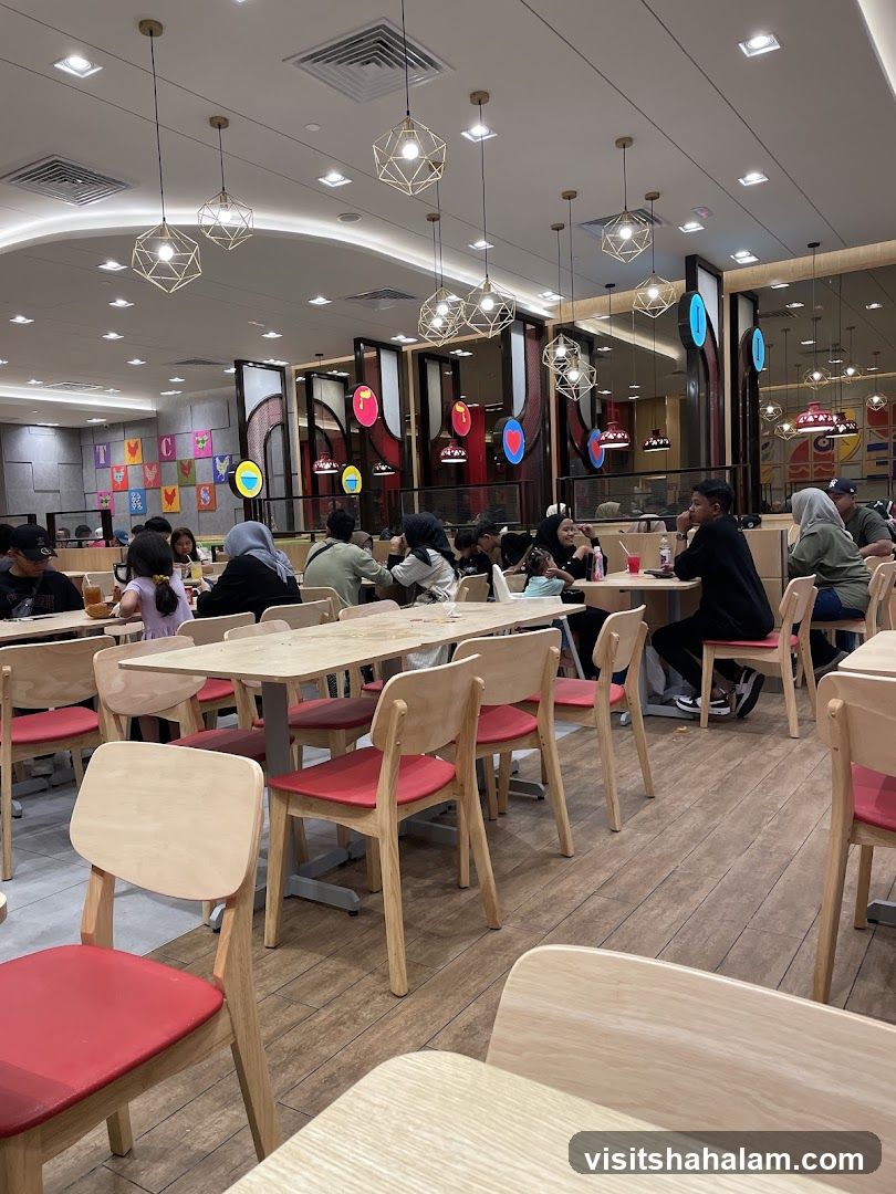 Restaurant Interior with Patrons