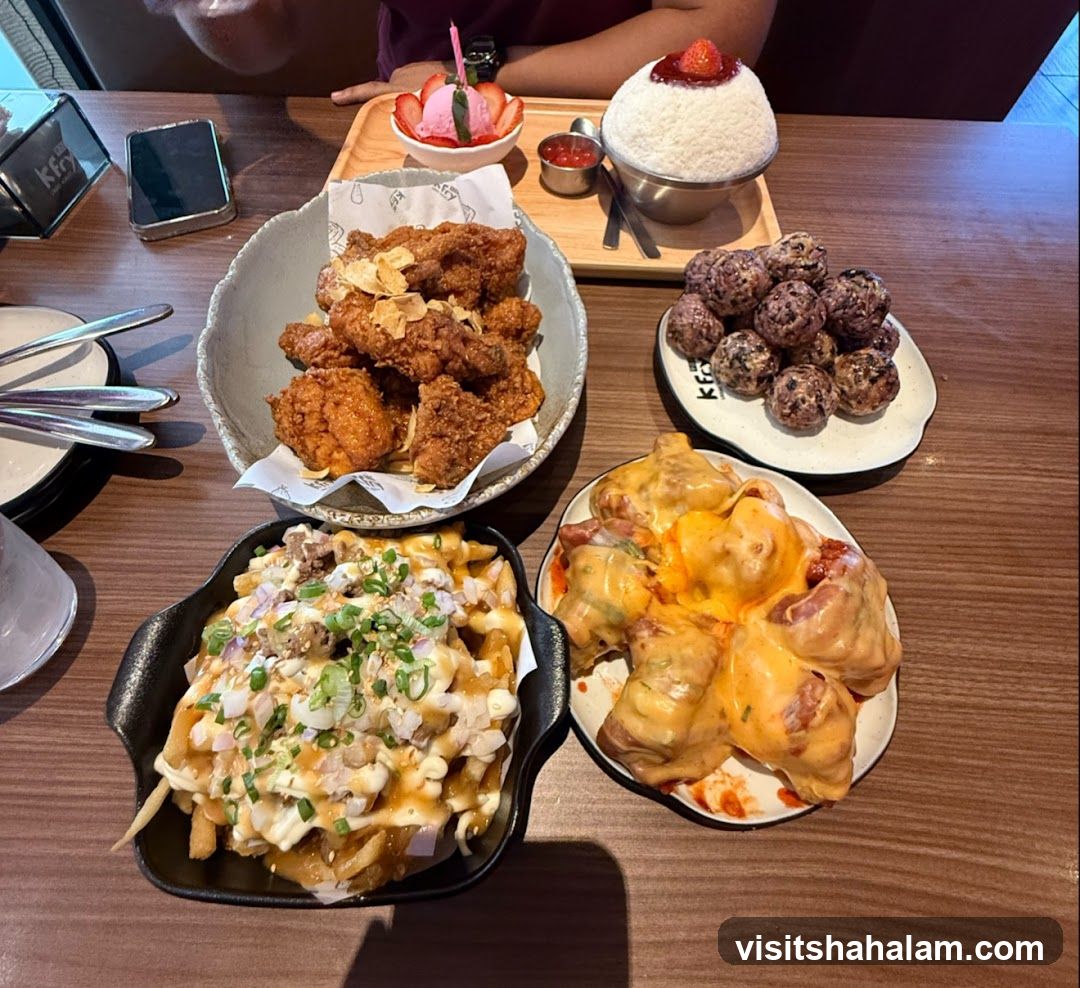 Assortment of Korean Fried Chicken and Sides