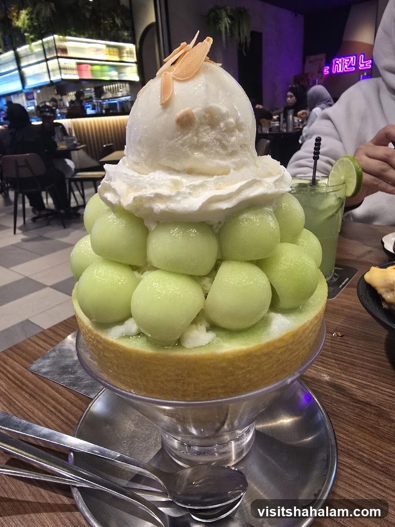 Dessert with Melon and Ice Cream