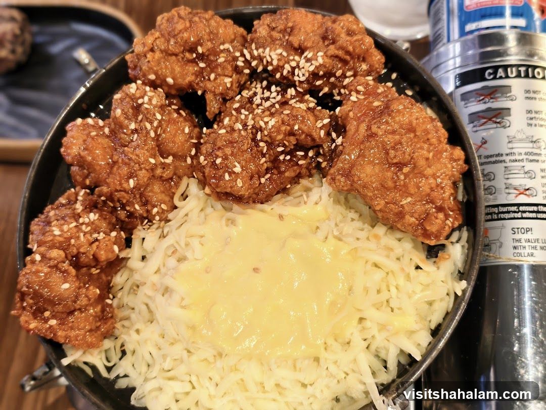 Fried Chicken with Cheese and Rice