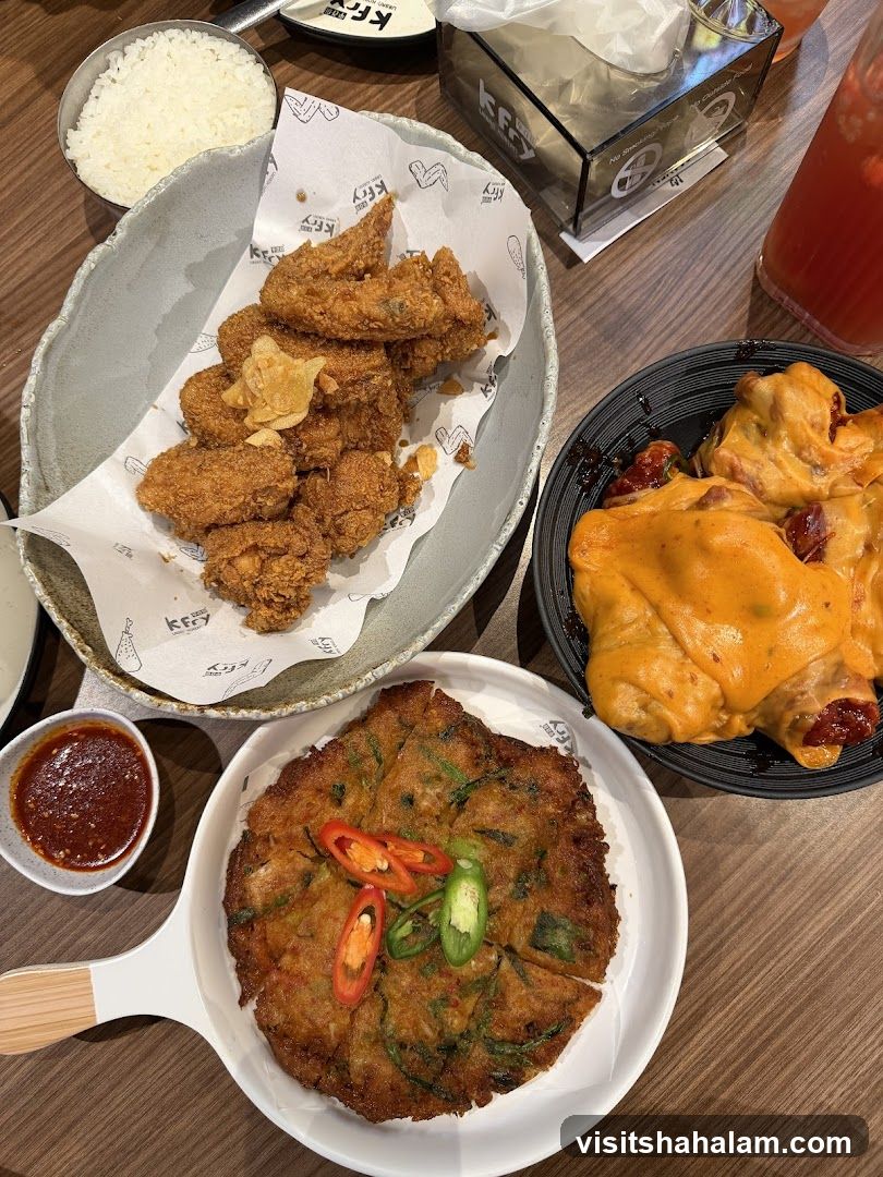 Korean Fried Chicken and Pancake