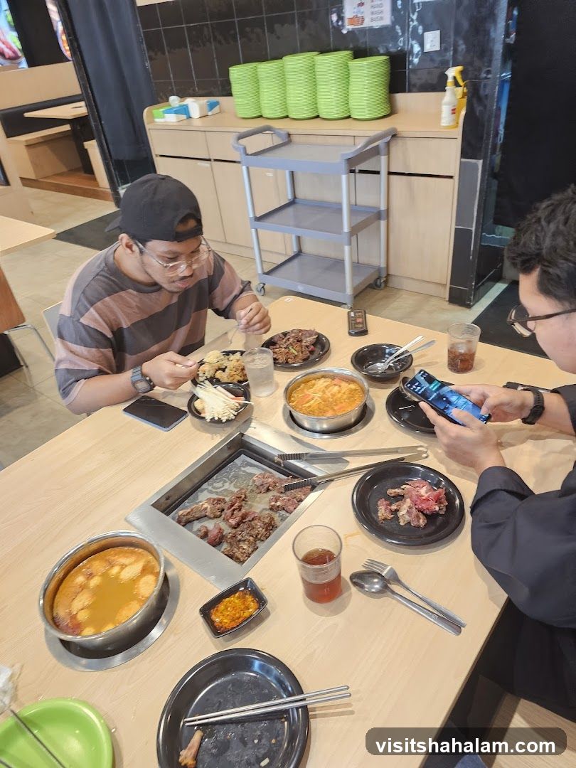 People eating at a restaurant