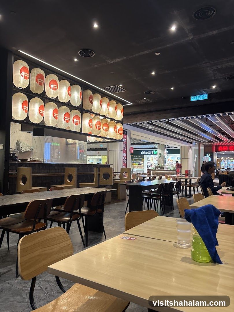 Restaurant Interior with Japanese Lanterns
