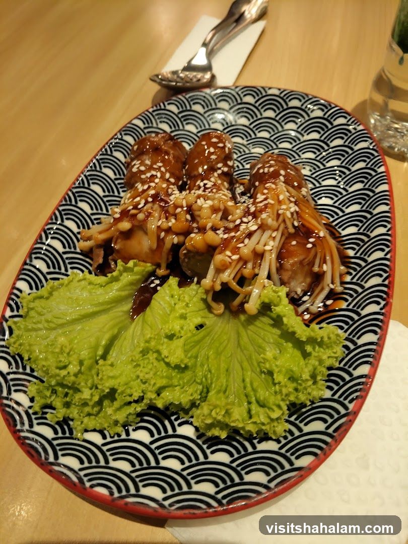 Enoki Mushroom Wrapped Appetizer