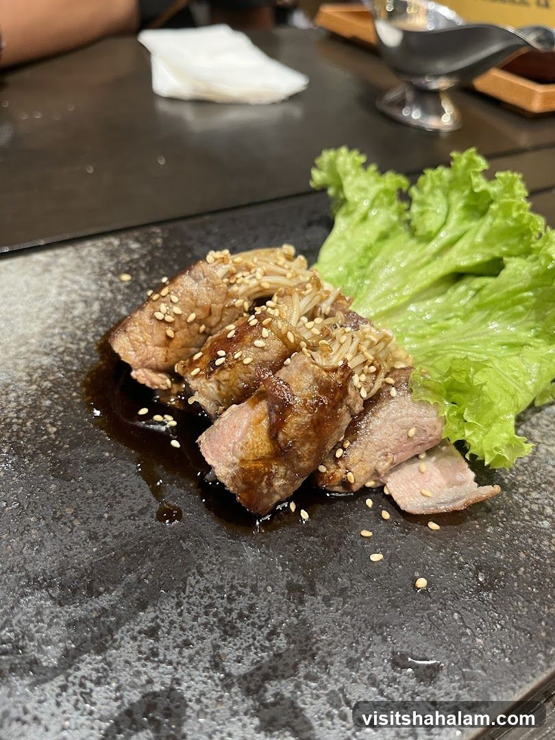 Beef and Enoki Mushroom Dish