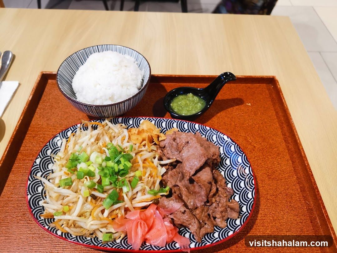 Beef and Bean Sprout Stir-fry with Rice