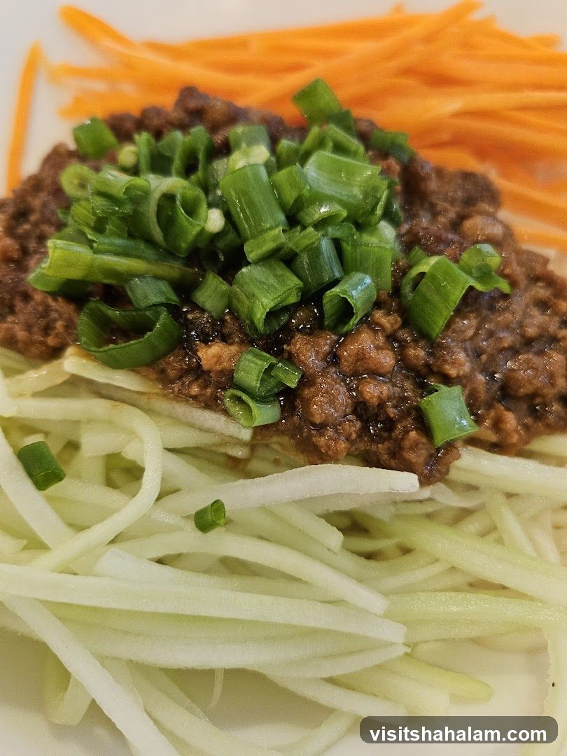 Noodles with Meat Sauce and Garnish