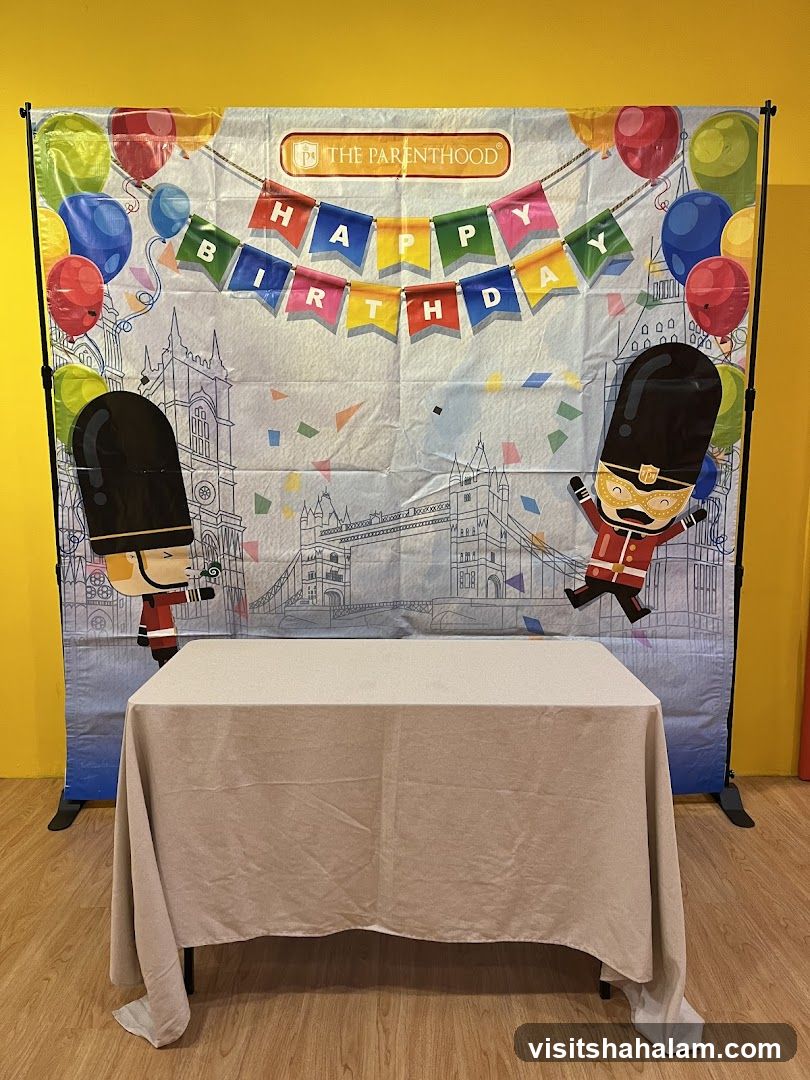 Birthday backdrop with London theme