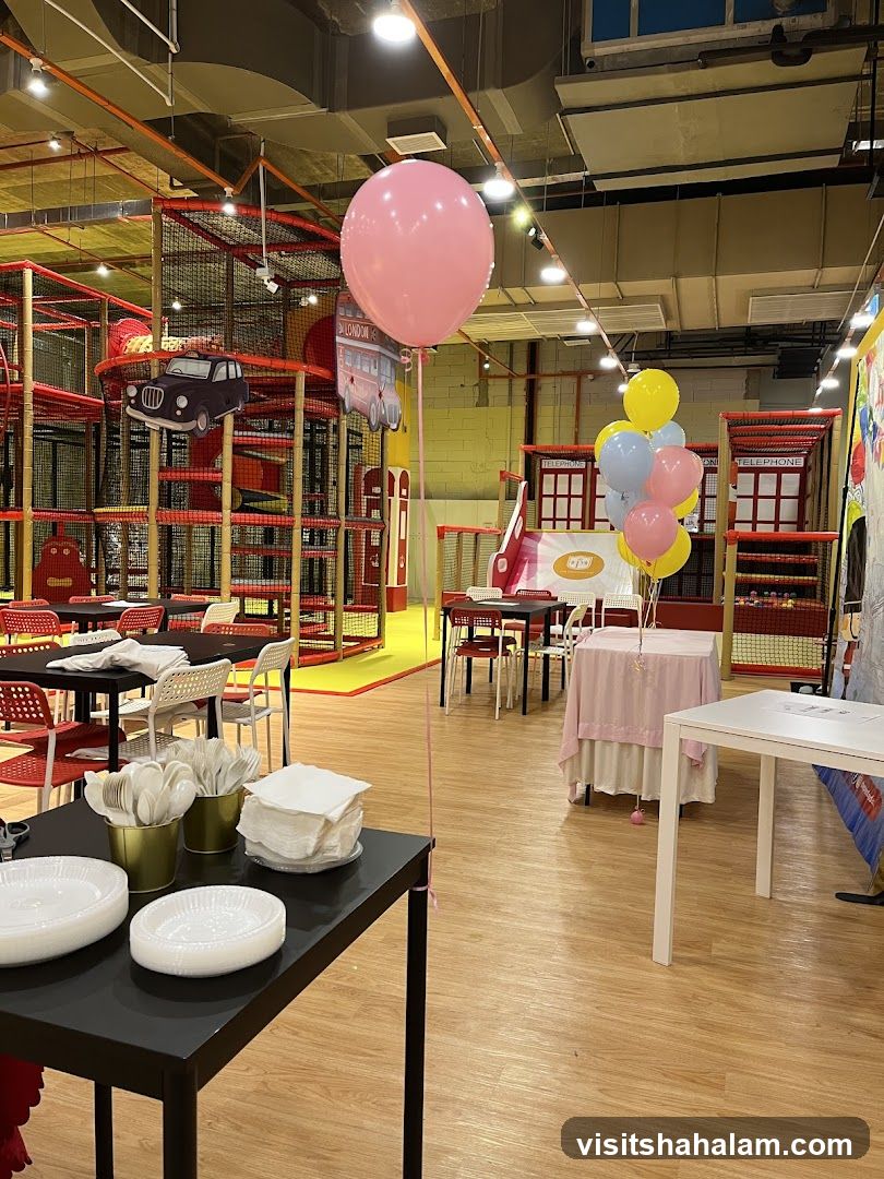 Indoor Play Area with Party Decorations