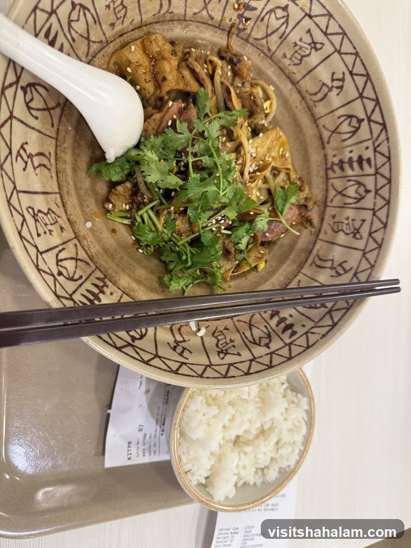Spicy Noodle Dish with Rice