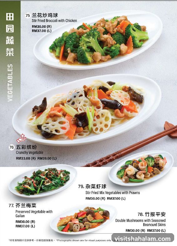 Vegetables Menu