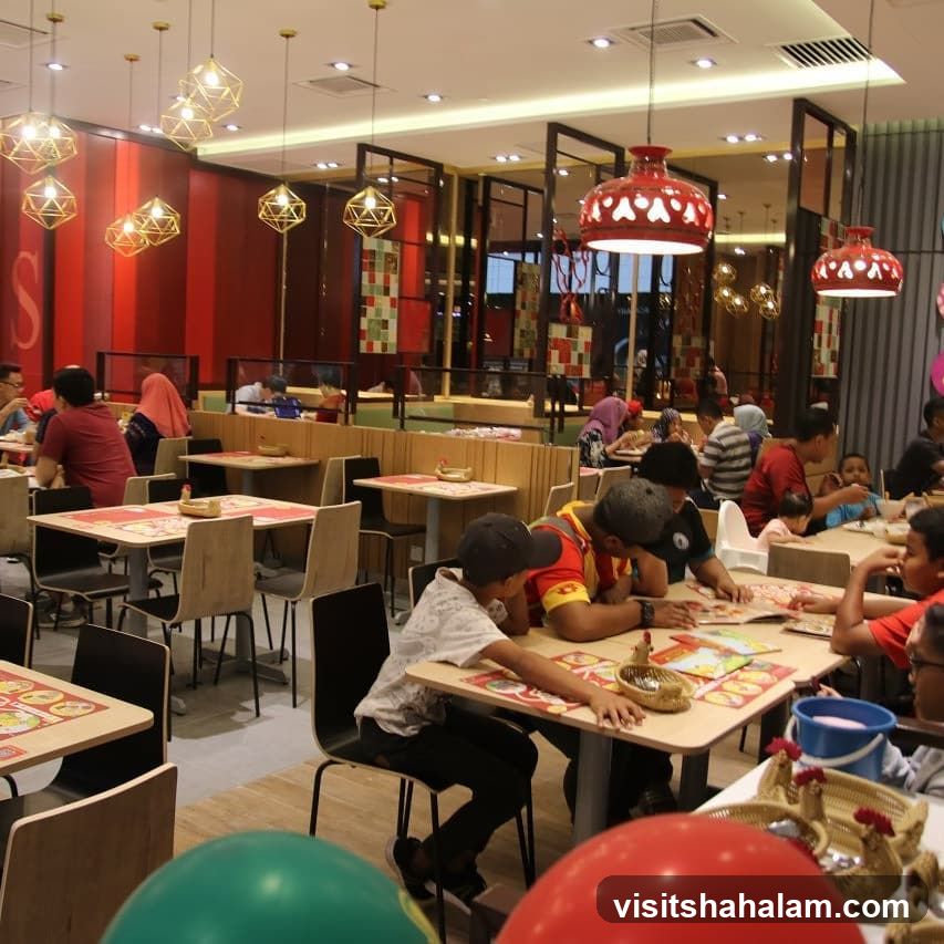Restaurant Interior with Diners