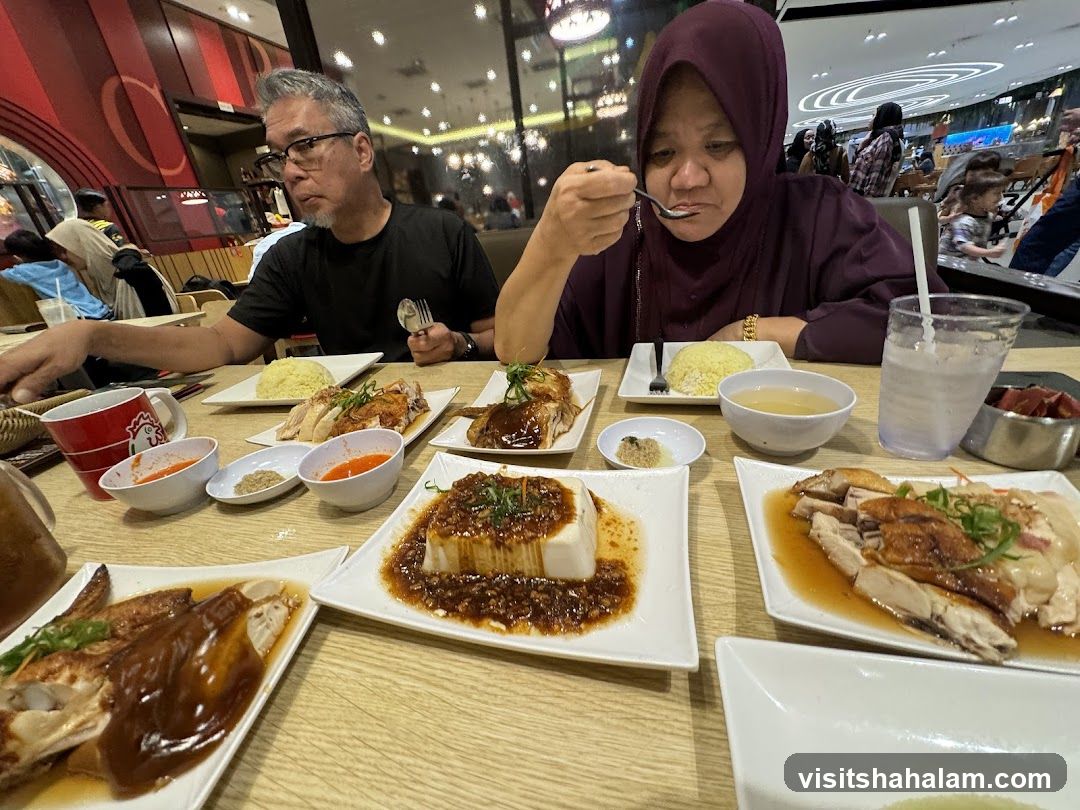 People Eating Chicken Rice