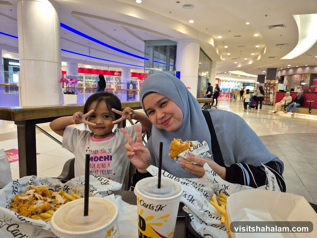 Mother and daughter enjoying a meal