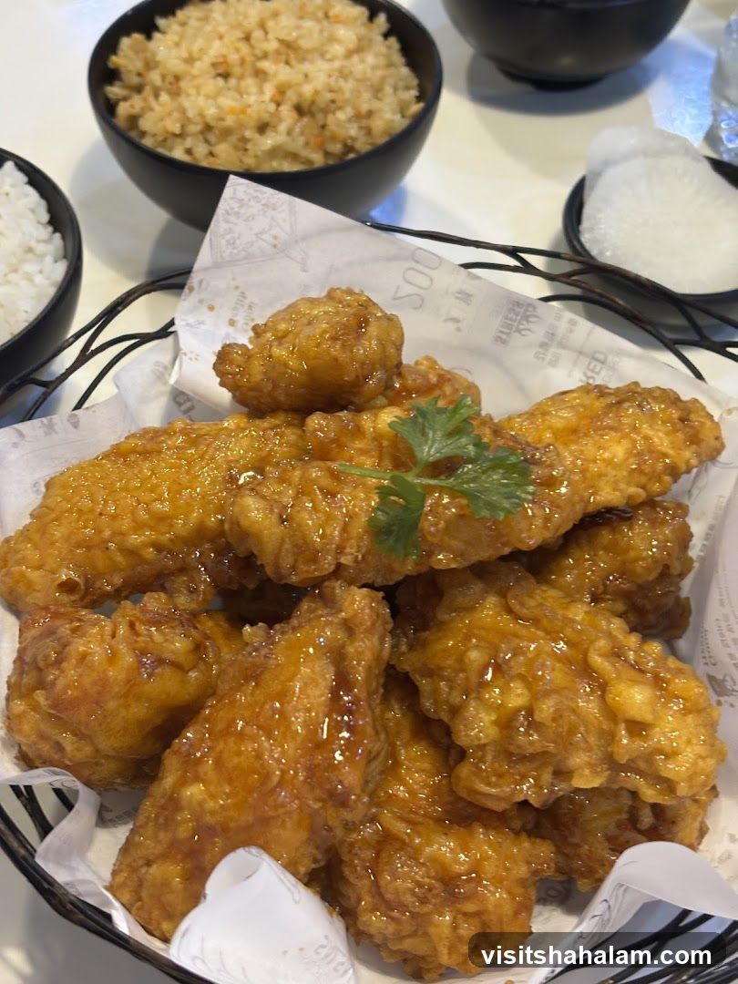 Fried Chicken Wings with Rice and Pickled Radish