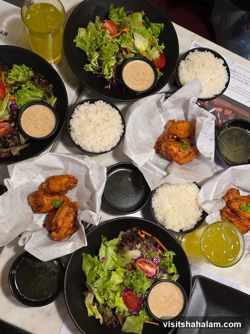 Fried Chicken and Salad Meal