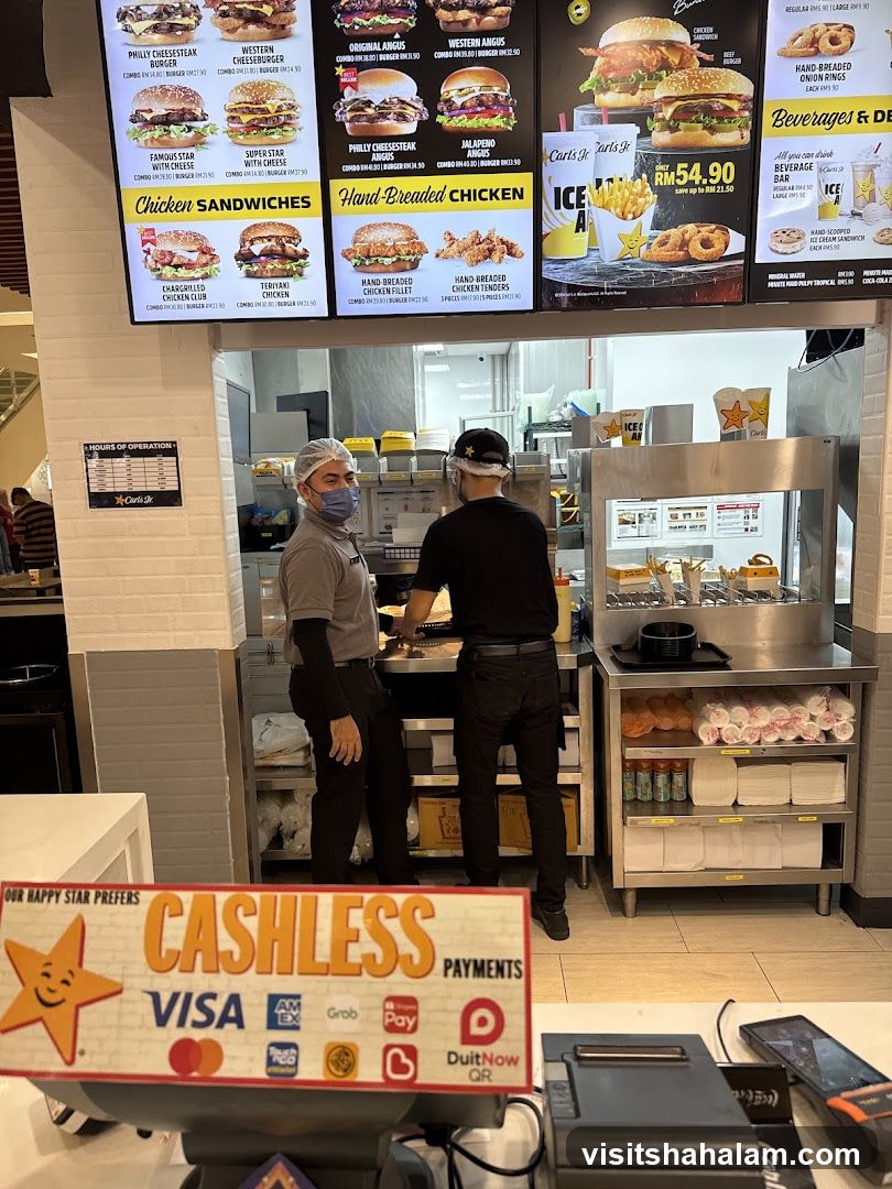 Carl's Jr. Menu and Staff
