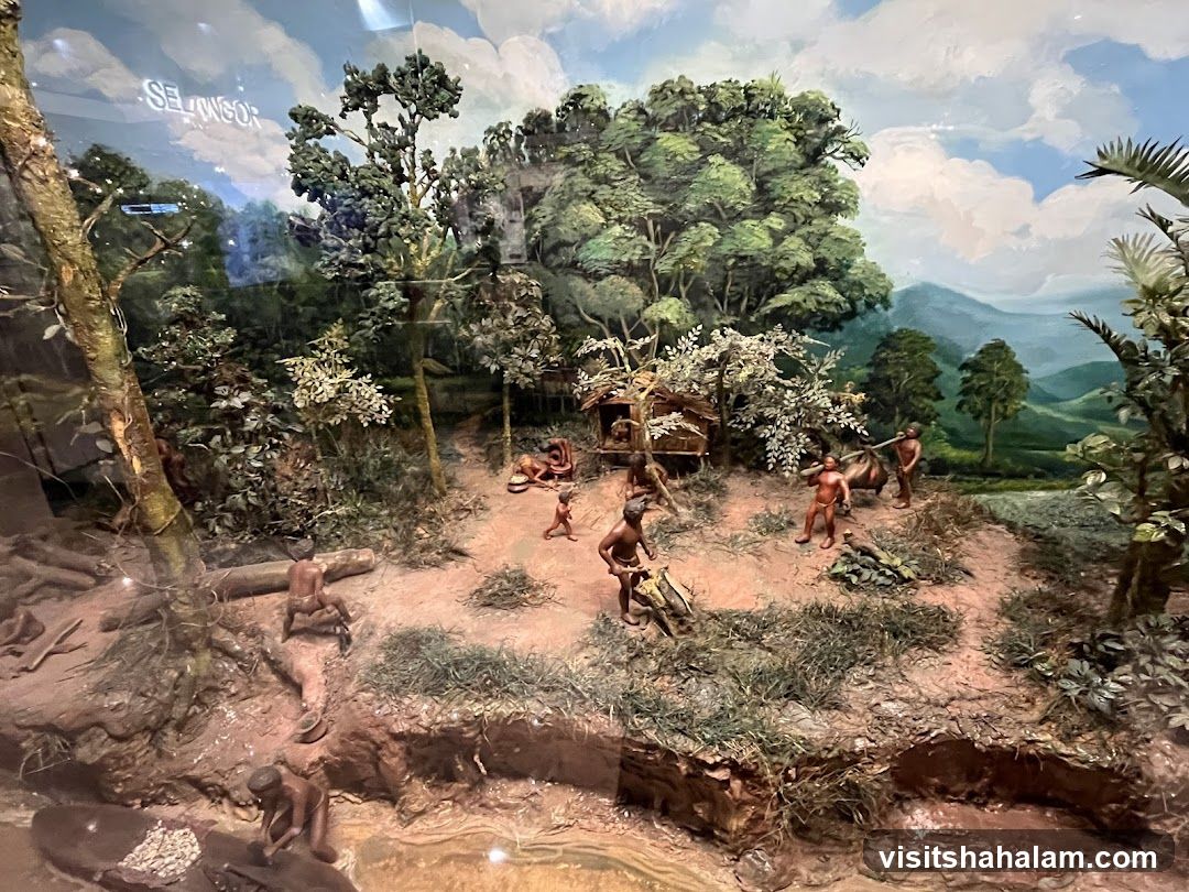 Diorama of a historical village scene