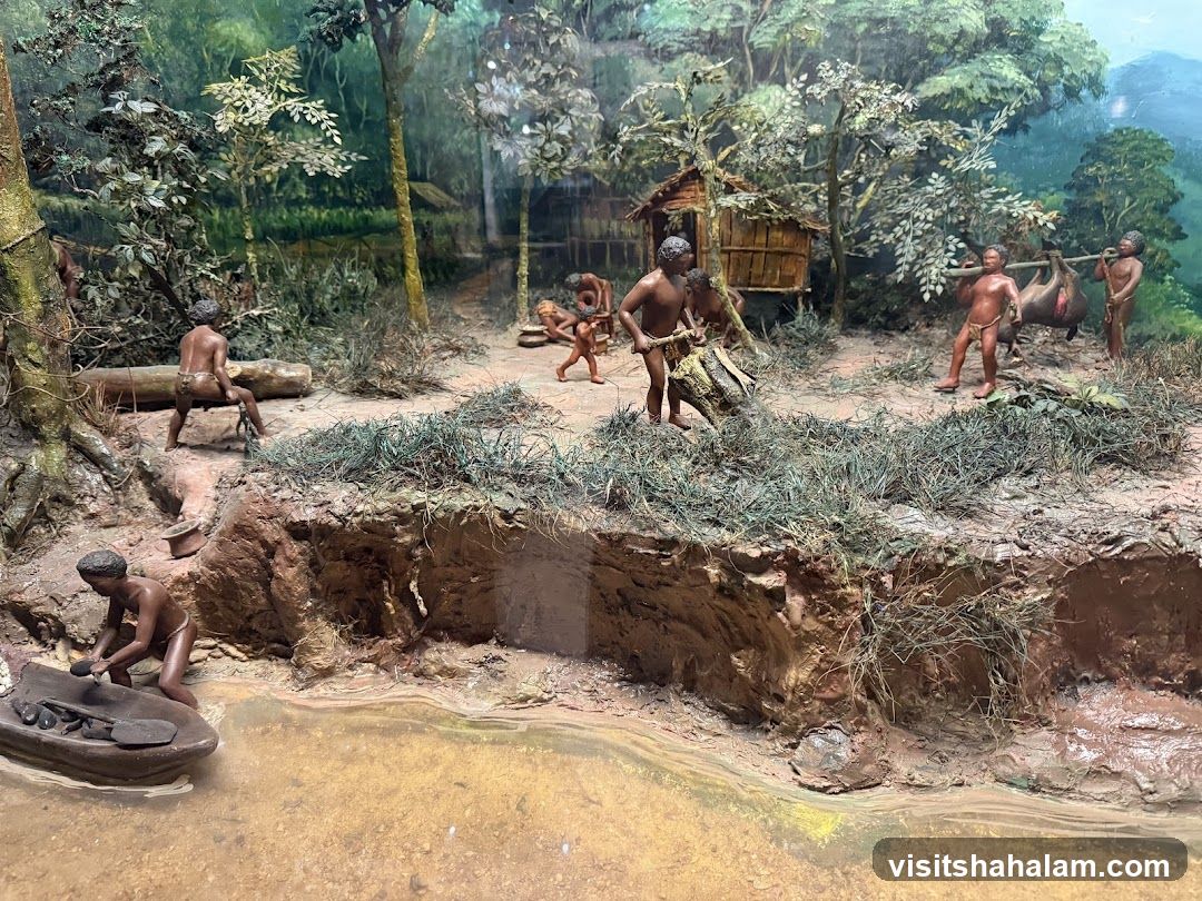 Diorama of Indigenous People in a Forest Setting