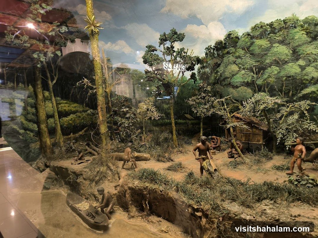 Diorama of a historical village scene