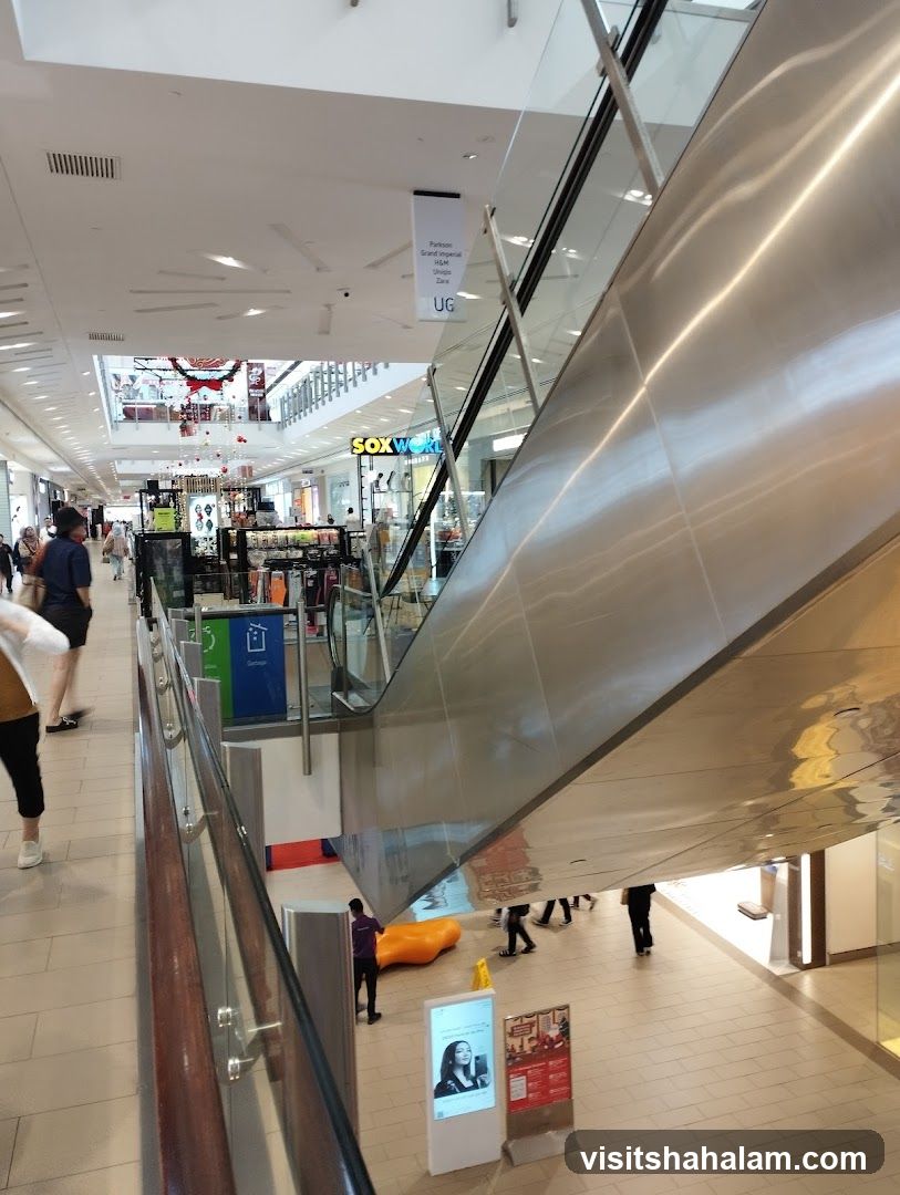 Shopping Mall Interior with Escalator