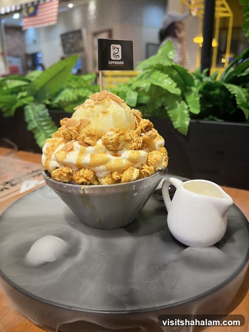 Dessert with Ice Cream and Popcorn