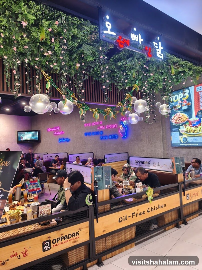 Restaurant Interior with Korean Signage