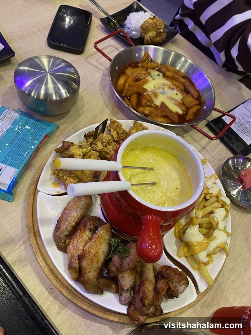 Food Platter with Cheese Fondue