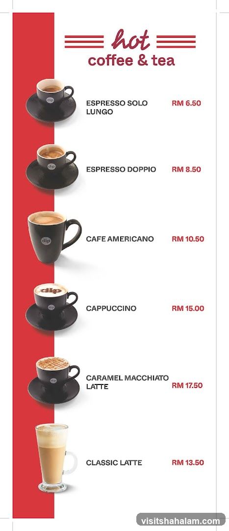 Hot Coffee & Tea Menu