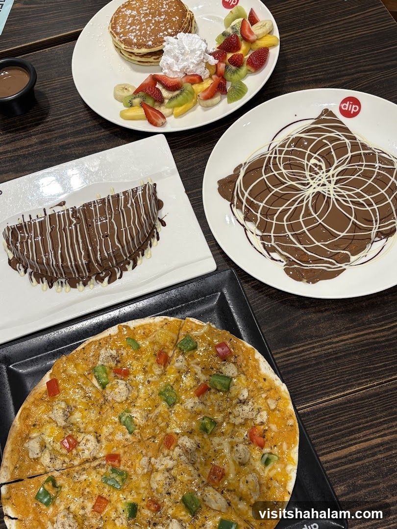 Dessert Platter and Pizza