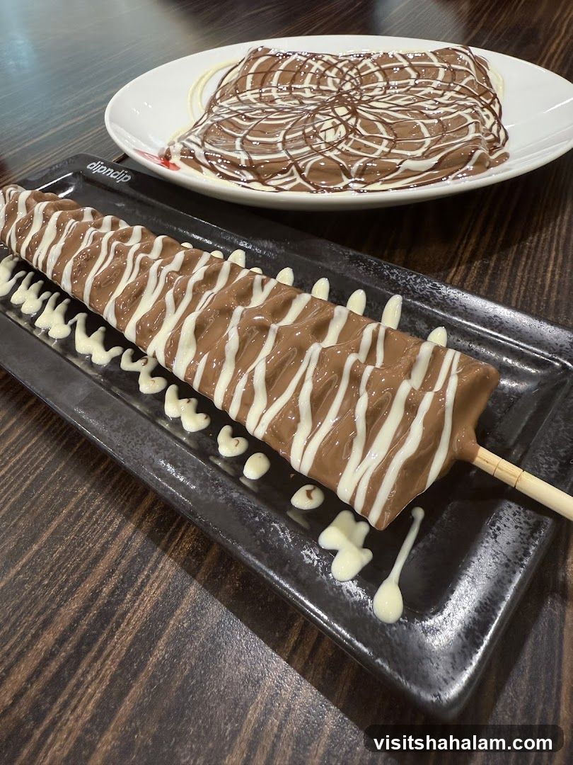 Desserts with Chocolate Drizzle