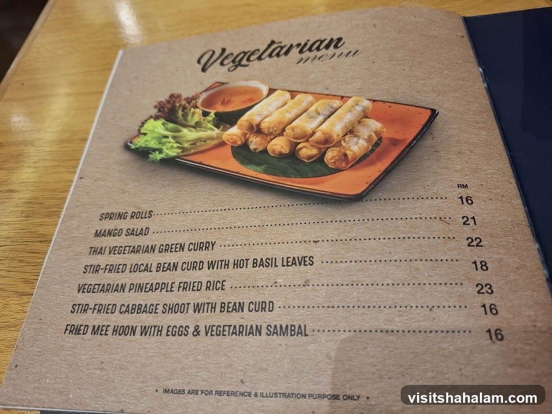 Vegetarian menu