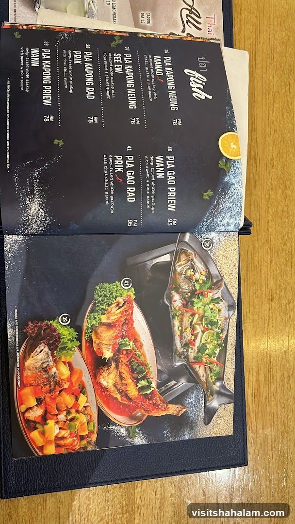 Thai Fish Menu