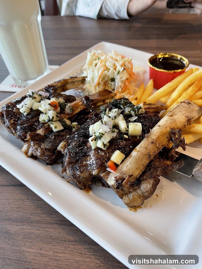 Beef Ribs with Fries and Coleslaw
