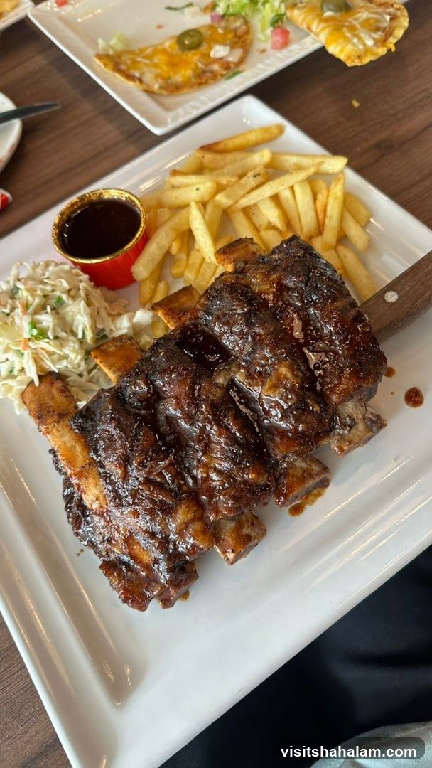 BBQ Ribs with Fries and Coleslaw