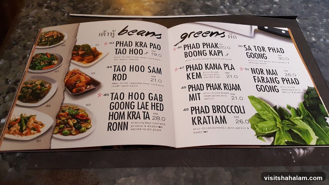 Beans and Greens Menu