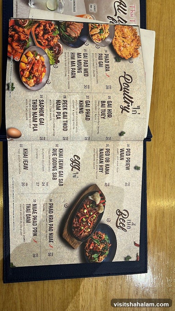 Thai Poultry, Egg, and Beef Menu
