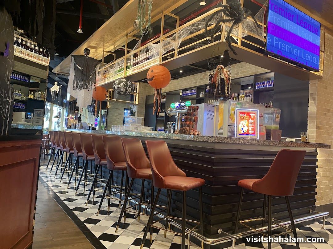 Bar with Halloween Decorations