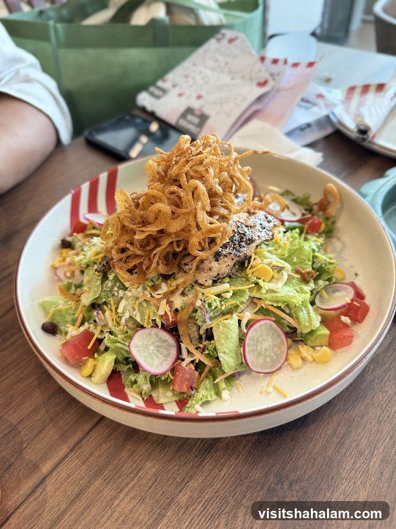 Chicken Salad with Crispy Onions