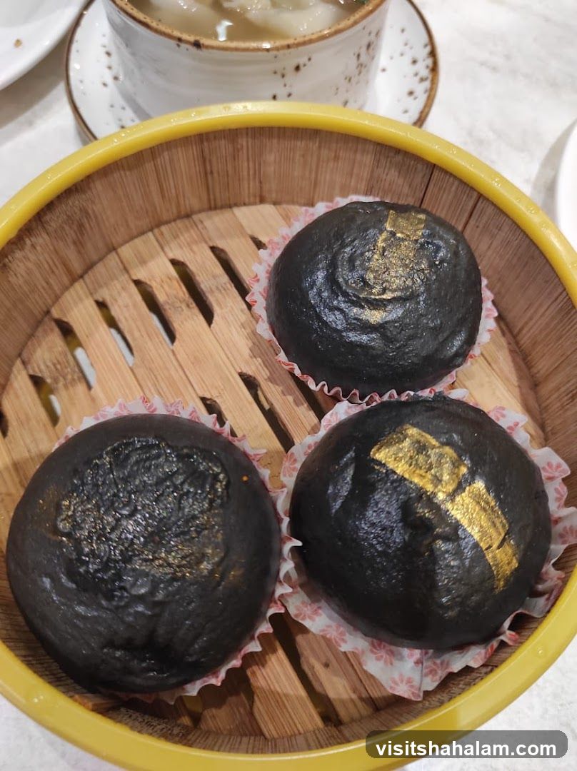 Black Buns with Gold Leaf