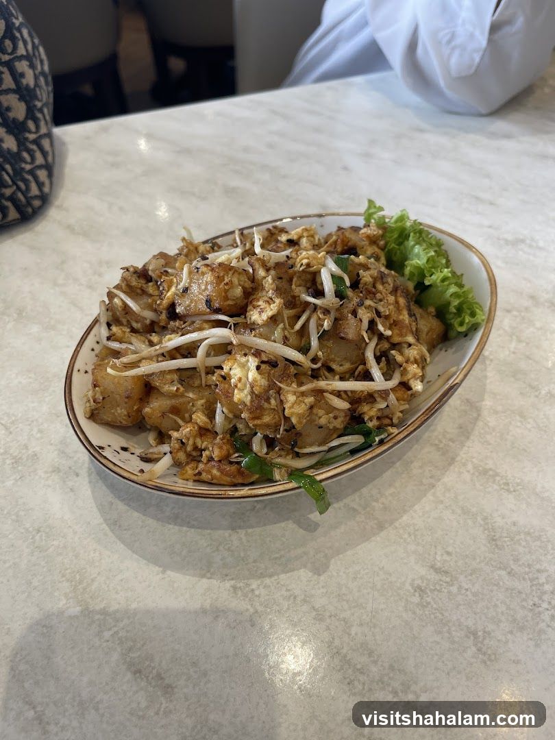 Fried Radish Cake with Egg and Sprouts