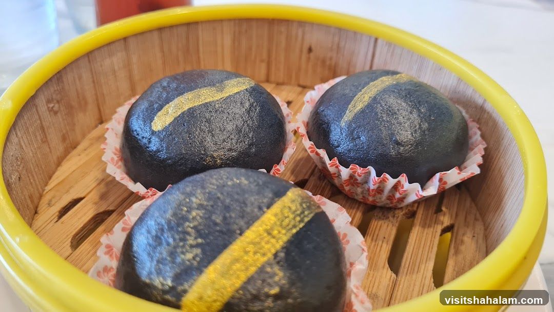 Black Buns with Gold Stripe