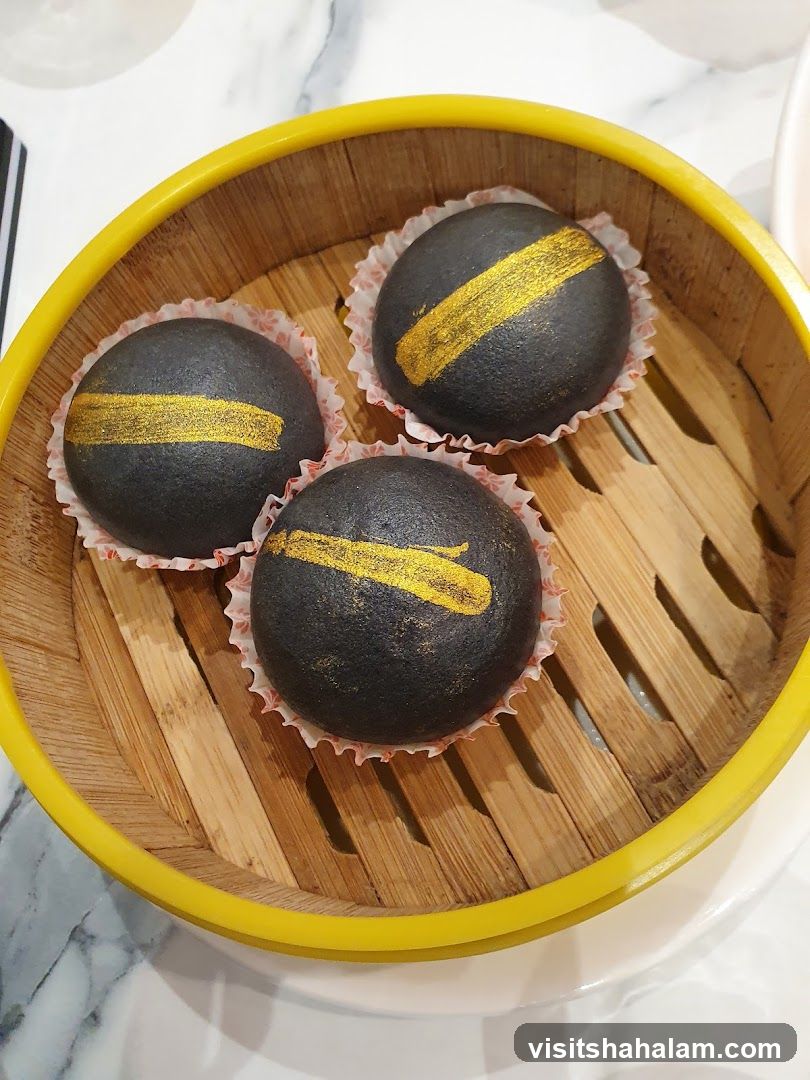Black Buns with Gold Stripe